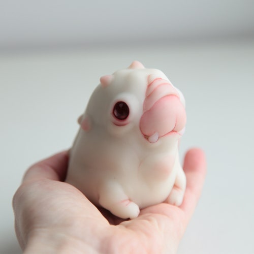 Baby Alien Art Doll, OOAK Fantasy Creature, Handmade Polymer Clay Sculpture, Tiny Sci-Fi Collectible, Weird Desk Companion
