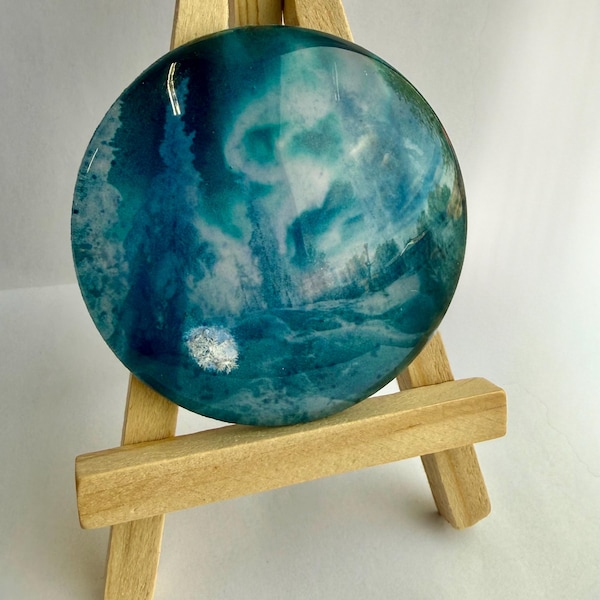 Real Snowflake Art Display, Preserved Snow Crystal, Glass Resin Nature Art