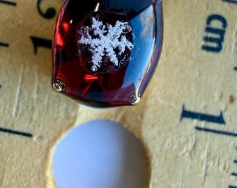 Preserved Snowflake Pendant Necklace, Real Snow Crystal, Gold Plated Sterling Silver