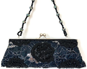 Vintage Evening Handbags Clutch Wallet Women's Bags Chain Purse Handmade Sequins 