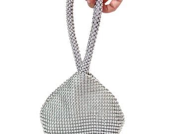 Silver Elegant Evening Bags for Wedding Party Prom