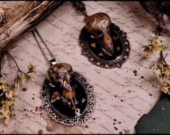 Bird skull necklace // Bone necklace, bone jewelry, nature jewelry, skull pendant, gothic necklace, vulture culture