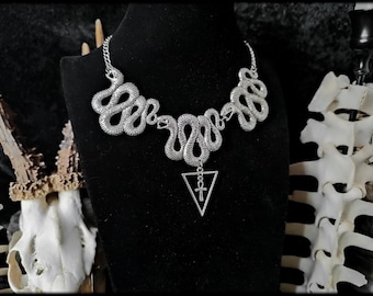 Okkultes Triangel Ankh Schlangen Collier // Schlangen Halskette, Hexen Halskette, Hexen Schmuck, Mystisch, Mythologie, Magie, Zauberei