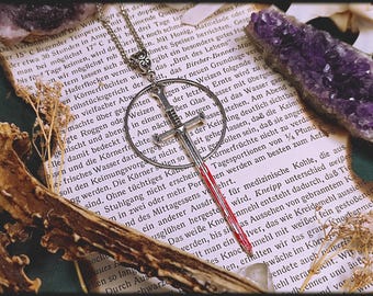 Okkulte Schwert Kette mit Schlange // Halskette, Okkulter Schmuck, Hexenkette, Hexen Schmuck, Gothickette, Gothic Schmuck, Goth, Trend
