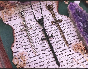 Occult Sword Necklace in 4 Colors // Occult Jewellery, Witch Necklace, Witch Jewellery, Gothic Necklace, Gothic Jewellery, Goth, Trend