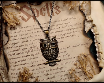 Magical Owl Necklace // Necklace, Necklace, Bird Necklace, Owl Necklace, Magic, Spell, Enchanting, Sorcery, Protective Spell, Protection