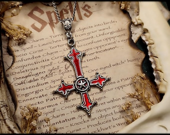 Occult Cross Pendant Necklace // Occult Jewellery, Witch Necklace, Witch Jewellery, Gothic Necklace, Gothic Jewellery, Goth, Inverted Cross