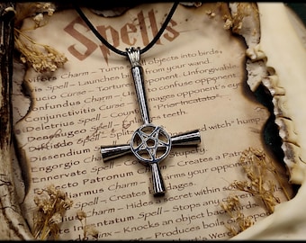 Inverted Cross Necklace // Witch Necklace, Witch Jewelry, Luciferian Seal, Occult Symbol, Witch, Satan, Satanic, Lucifer