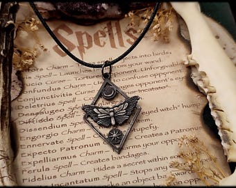 Magical Moth Necklace // Necklace, Necklace, Owl Necklace, Butterfly, Magic, Spell, Enchanting, Sorcery, Protective Spell, Protection