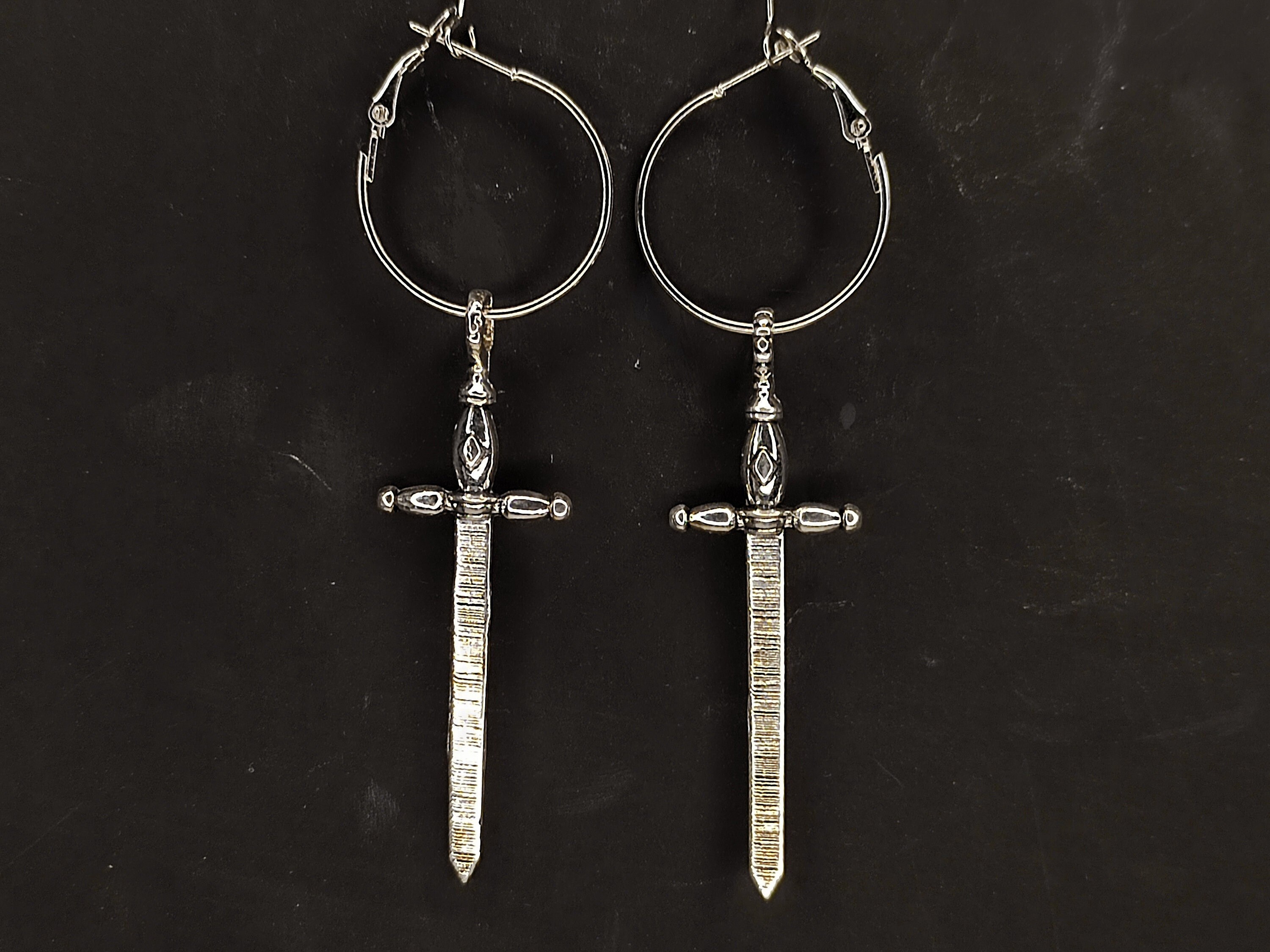 Valkyrie - Silver Sword Earrings // Occult Earrings, Witch Earrings, Witch Jewelry, Gothic Earrings, Gothic Jewelry, Pagan Earrings, Witch