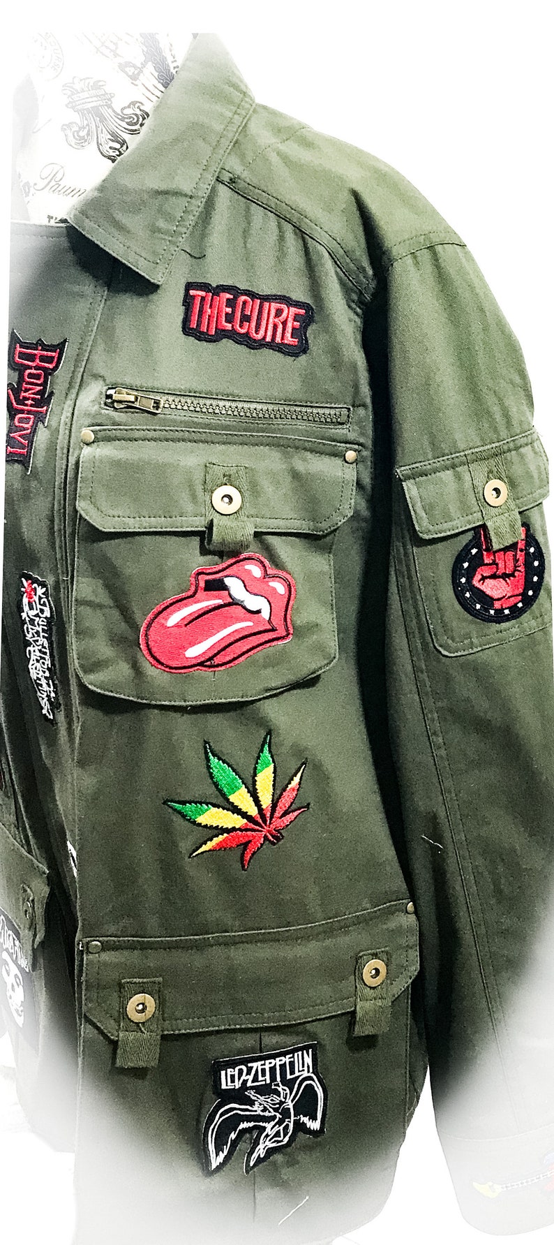Rock Patch Jacket Rock Band Customized Jacket Embroidered Etsy