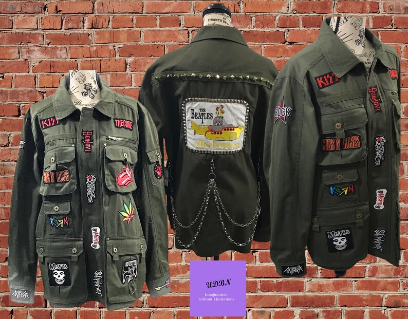 Rock Patch Jacket Rock Band Customized Jacket Embroidered Etsy