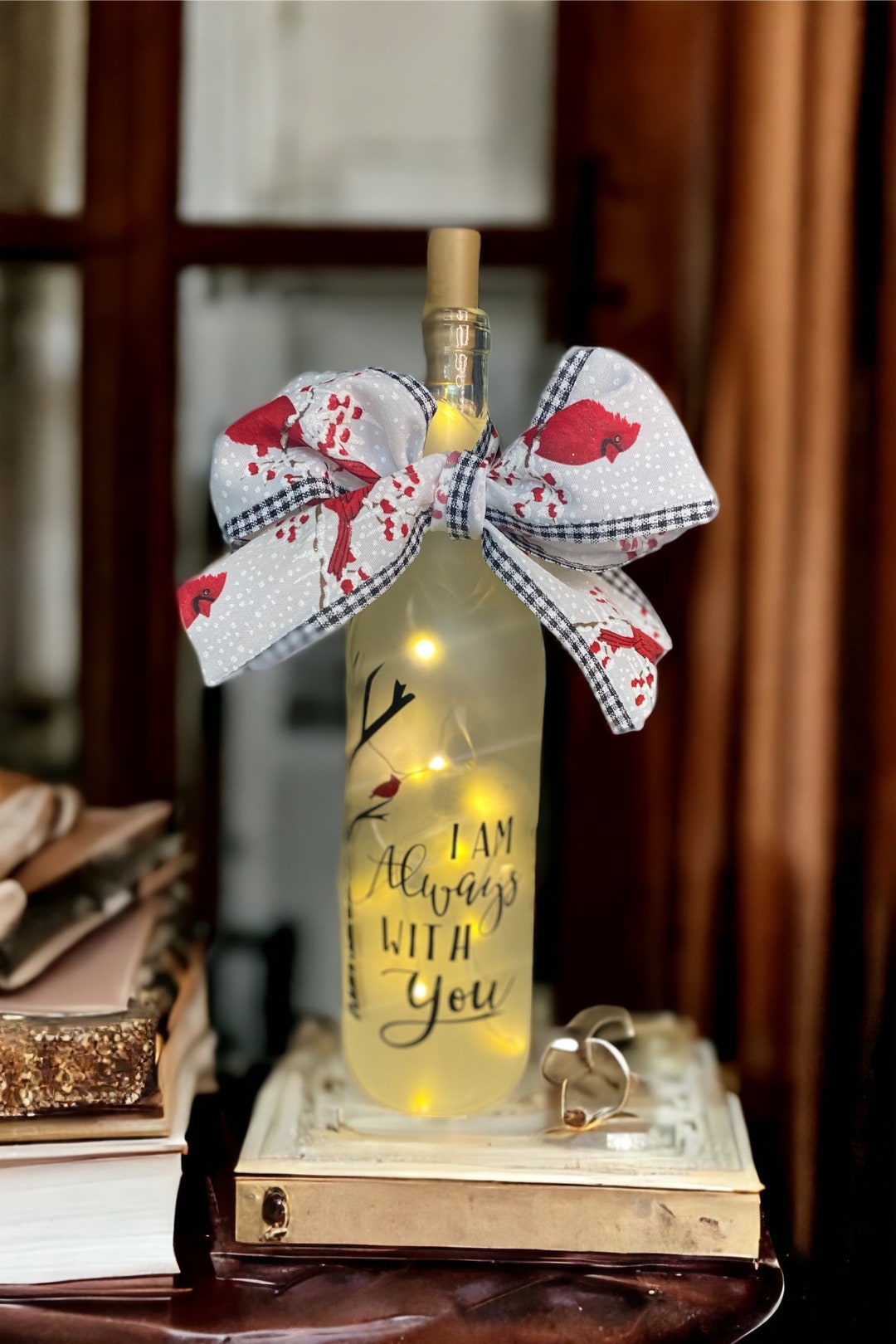 Holiday Wine Bottle// Wine Bottle Lights // Christmas Gift // Etsy