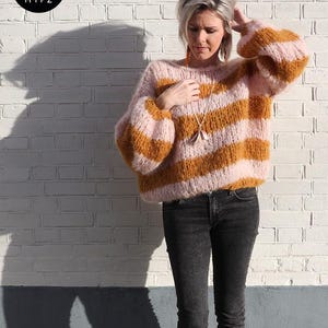 English Knit pattern – Mypz basic big chunky mohair pullover Apache for beginners NO.15 (NL-ENG)