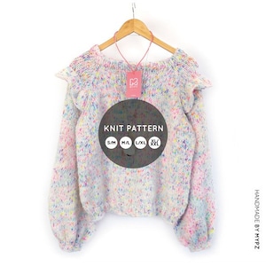 Knit pattern – MYPZ top-down ruffle confetti sweater No6 (ENG-NL)