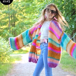 English Knitting pattern – MYPZ Basic Light Mohair Cardigan Crystal No10