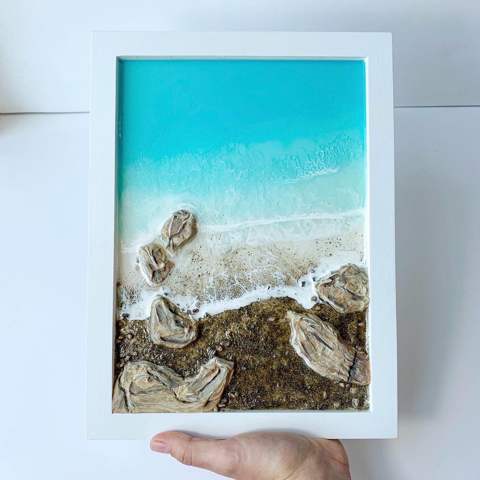 9x12 Framed Resin Wall Art Layered Resin Wave Art Etsy Australia