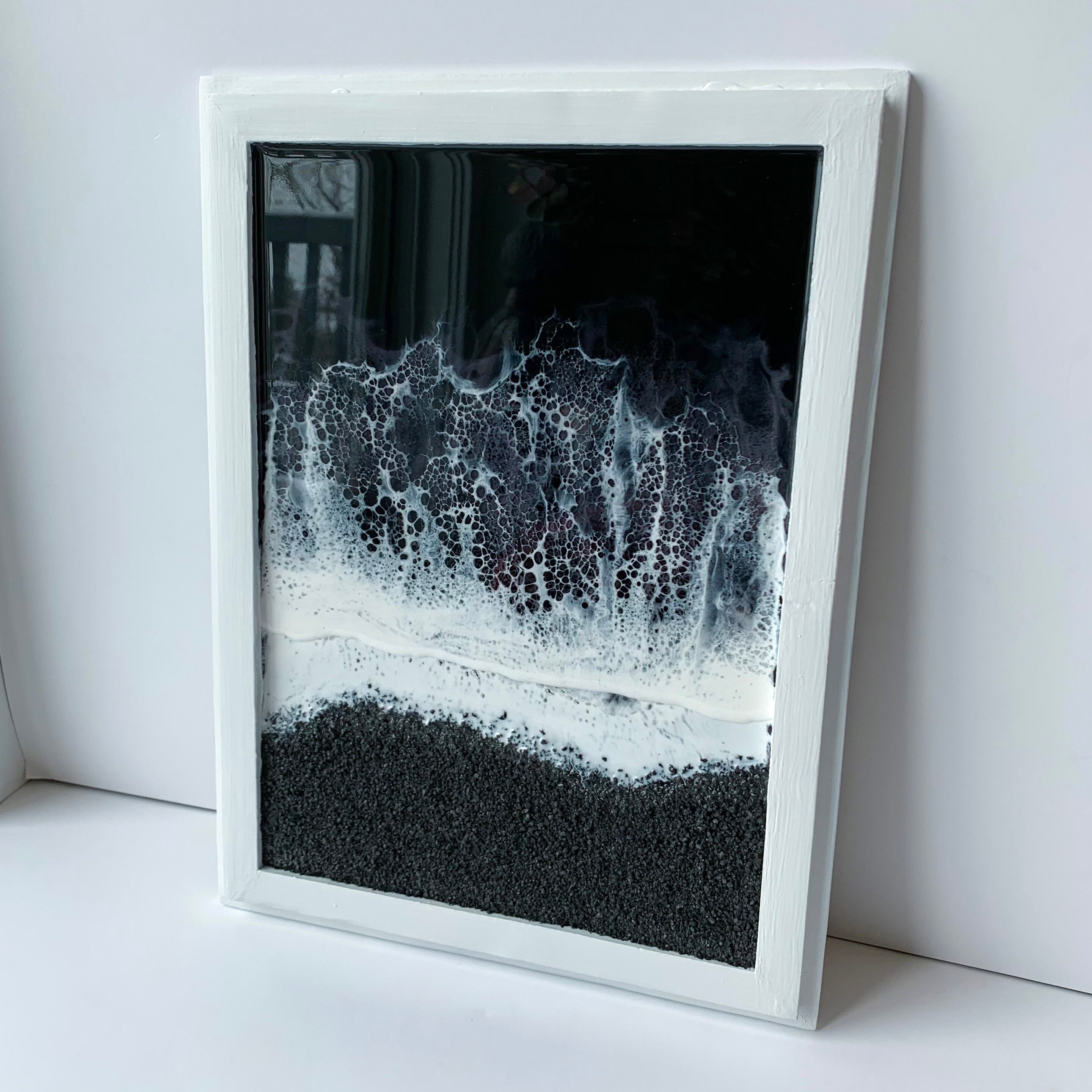 12x16 Framed Resin Wall Art Layered Resin Wave Art Etsy