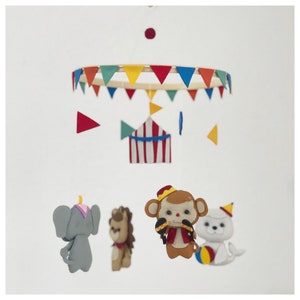 Mobile Baby - Circus - Circus Mobile - BabyMobile - Felt Mobile - Baby Mobile - Felt Mobile - Baby crib - Baby bed Elephant Monkey Lion Circus