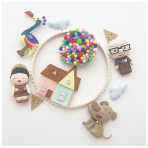 Baby Mobile UP-Baby Crib- Mobile Nursery Inspired by Disney UP- House -Balloons- Nursery Decor -Carl- Russell -Dog -Dug -Colors -Baby room