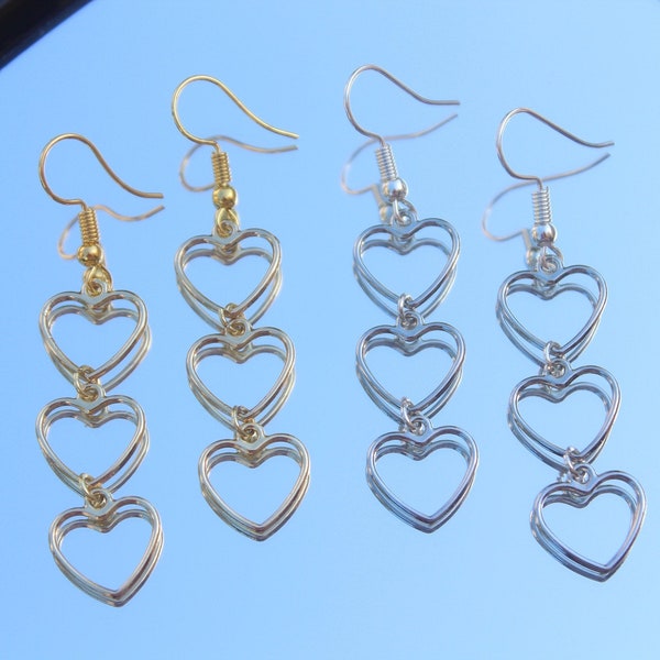 Three heart earrings Clearance