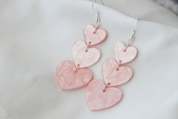 Stacked Heart Dangle Earrings Stacked Heart Dangle Earrings
