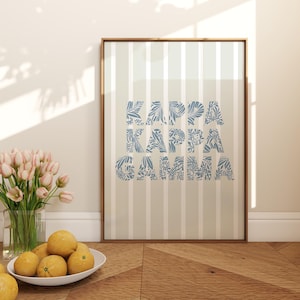 Kappa Kappa Gamma Art, Sorority Wall Art, KKG Print, KKG Wall Art, Sorority Decor, Sorority Gifts, Aesthetic KKG Art, Digital Artwork