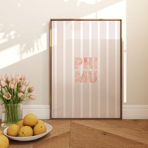 Phi Mu Art, Sorority Wall Art, Phi Mu Print, Phi Mu Wall Art, Sorority Decor, Sorority Gifts, Aesthetic Phi Mu Art, Phi Mu Digital Artwork