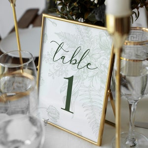 Vintage Floral Wedding Table Number: Sage Green Printable (Digital Download)