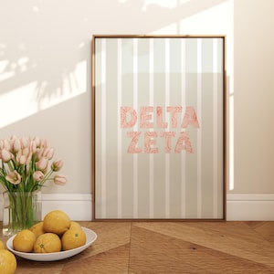 Delta Zeta Art, Sorority Wall Art, DZ Print, Delta Zeta Wall Art, Sorority Decor, Sorority Gifts, Aesthetic Delta Zeta Art, Digital Artwork