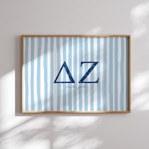 Delta Zeta Art, Sorority Wall Art, DZ Print, Delta Zeta Wall Art, Sorority Decor, Sorority Gifts, Aesthetic Delta Zeta Art, Digital Artwork