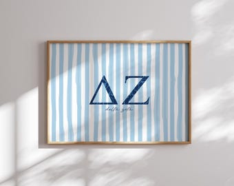 Arte Delta Zeta, Arte mural de hermandades, Impresión DZ, Arte mural Delta Zeta, Decoración de hermandades, Regalos de hermandades, Arte estético Delta Zeta, Obra de arte digital