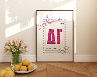 Arte Delta Gamma, Arte mural de hermandades, Impresión DG, Arte mural Delta Gamma, Decoración de hermandades, Regalos de hermandades, Arte estético Delta Gamma, Arte digital