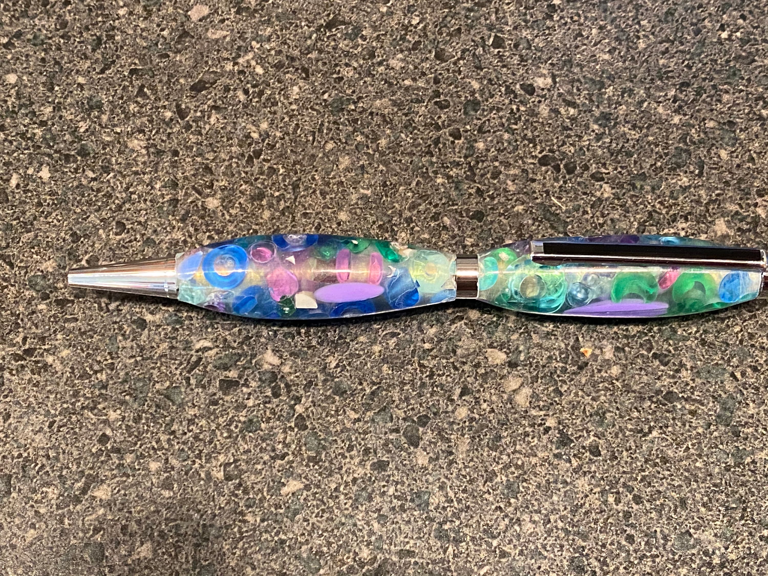 Custom Pen Slimline Style Silver Beads in Acrylic - Etsy
