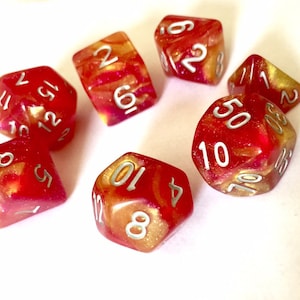 Dnd dadi, Sparkle Red Dungeons e Dragons Dice Polyhedral dadi set, dadi RPG, dadi D&d, set di dadi di ruolo, dadi polyhedron