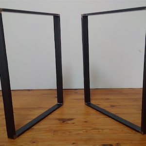 Custom made rectangle metal table legs - industrial & artisanal style - Set of two