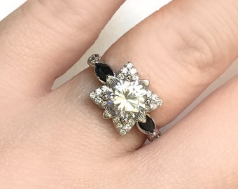 Engagement Ring White Moissanite Solitaire, Propose Ring, Engagement Ring Sterling Silver, Wedding Ring, Anniversary Ring, Gift Anniversary