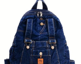 Großer Riffel-Jeansrucksack, Unisex-Jeansrucksack, nur auf Bestellung erhältlich