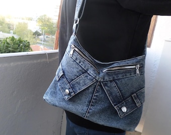 Bolso vaquero hobo hecho a mano: correa ajustable