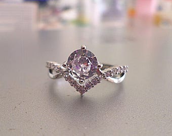 Dainty Ring Silver Tone, Cristal Silver Ring