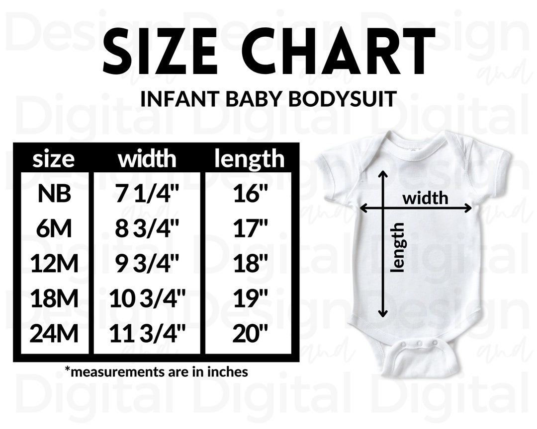 Rabbit Skins 4400 Size Chart Rabbit Skins Baby Bodysuit Size - Etsy