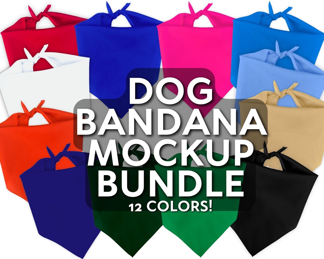 Dog Bandana Mockup Bundle Pet Mockup Bundle Dog Mockups Pet Bandana