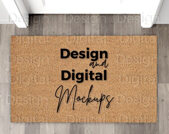 Mockup di zerbino / Mockup di zerbino in fibra di cocco / Mockup di zerbino semplice / Mockup di zerbino anteriore / Mockup di zerbino vuoto