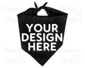 Mockup di Bandana per cani / Mockup di Bandana per cani neri / Mockup per cani / Mockup di sciarpa per cani / Triangolo Mockup di Bandana per cani / Cravatta Bandana per cani / Bandana per animali domestici