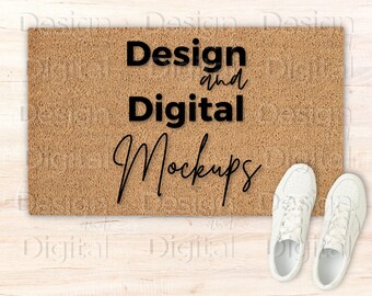 Mockup zerbino / Mockup zerbino in fibra di cocco / Mockup zerbino semplice / Mockup zerbino anteriore / Mockup zerbino vuoto / Mockup tappetino in fibra di cocco / Zerbino fai da te