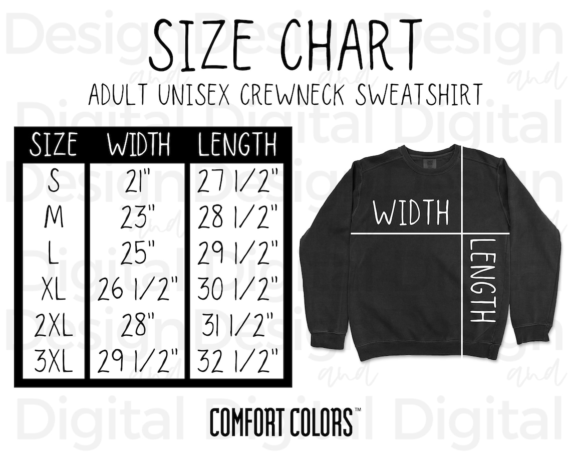 Comfort Colors 1566 Size Chart 1566 Sweatshirt Sizing Comfort Colors ...