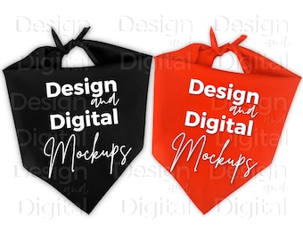 Mockup di bandana per cani di Halloween / Mockup di bandana per cani arancione e nero / Mockup di cane di Halloween / Bandana per cani autunnali / Bandane per animali di Halloween