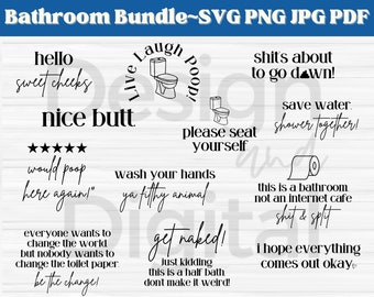 Bagno SVG Bundle / Funny Bathroom Designs / Retro Bathroom Designs / Bagno contemporaneo SVG / Funny Bathroom Svg Png jpg