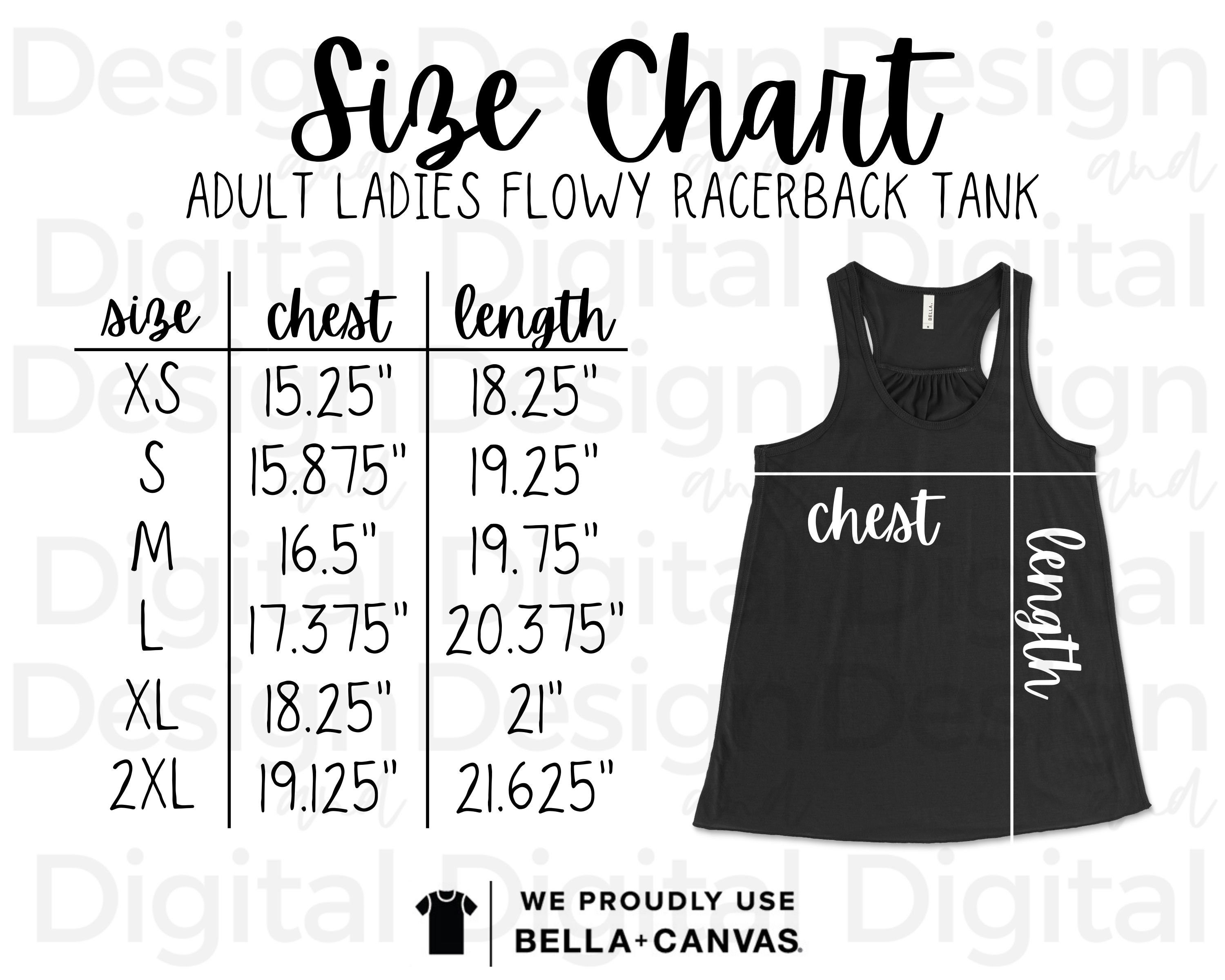 bella canvas sizing