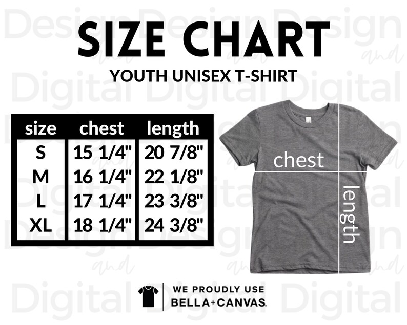 canvas t shirt sizing